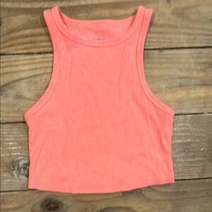 H&M Coral Ribbed Crop Top